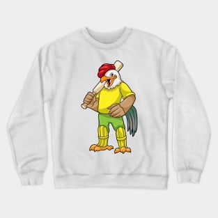 Rooster as Batsman with Cricket bat Crewneck Sweatshirt